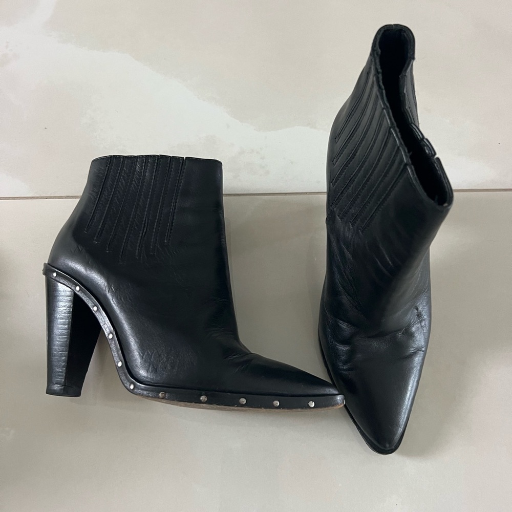 Black leather boots